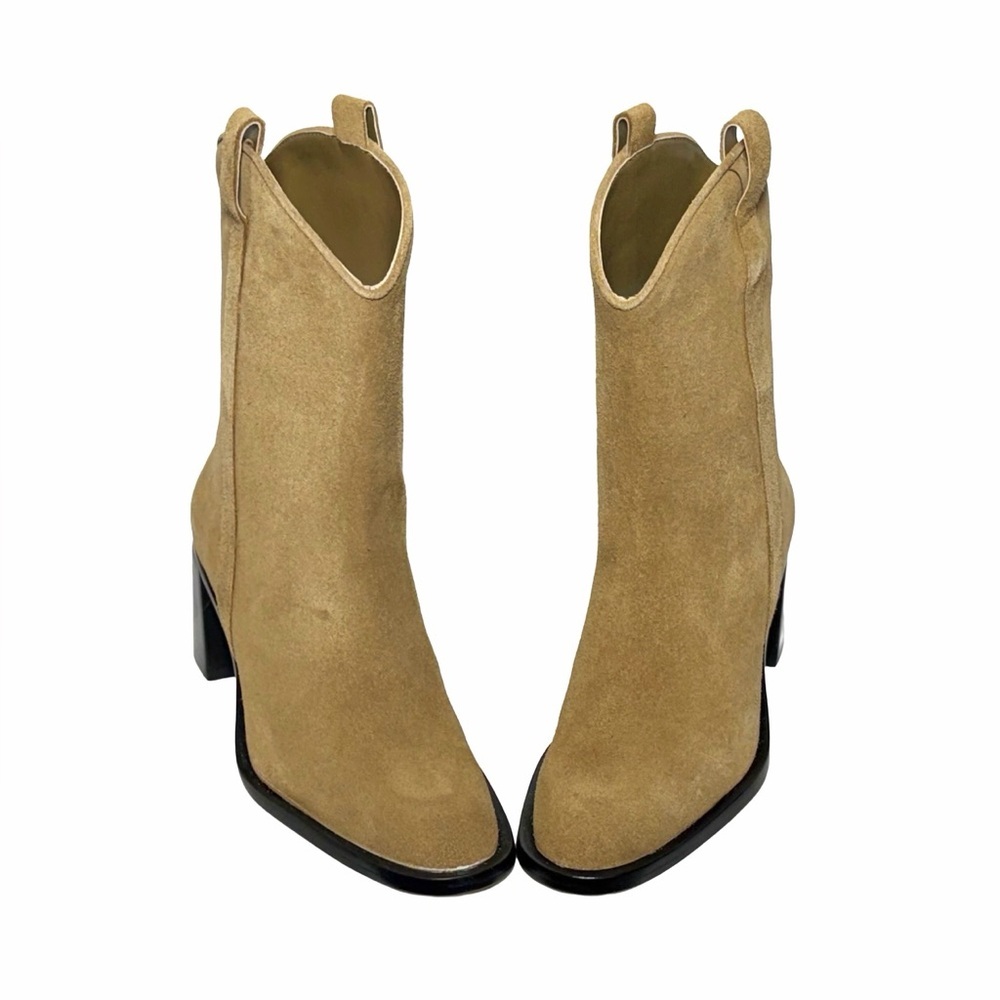 NIB Everlane The Outlaw Boot in Sand Suede, Mid-Calf, Heeled Western Boots, 6 - Picture 10 of 15